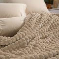 PHF Luxury Soft Fleece Blanket King Size for Bed No-Shed Taupe