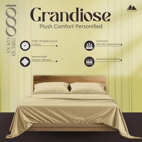 Mayfair Linen 100% Pure Egyptian Cotton Sheet King Size - Luxury 1000