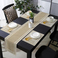 Beige Vintage Table Runner and Placemats for Dining Table, Burlap