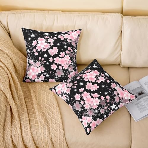Feelyou Cherry Blossoms Throw Pillow Covers Set of 2 Japanese Style