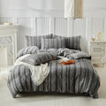 Grey Pinstripes Duvet Cover Set