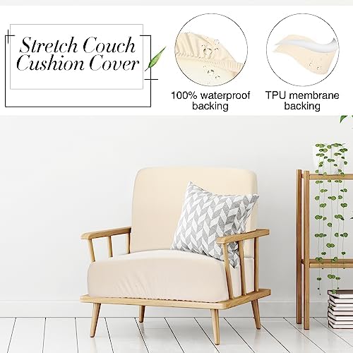Newwiee 8 Pcs Patio Outdoor Cushion Covers,Solid,Light Beige