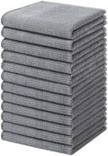 Homaxy 100% Cotton Premium Kitchen Dish Cloths 12 Pack, 12"x 12", Grey