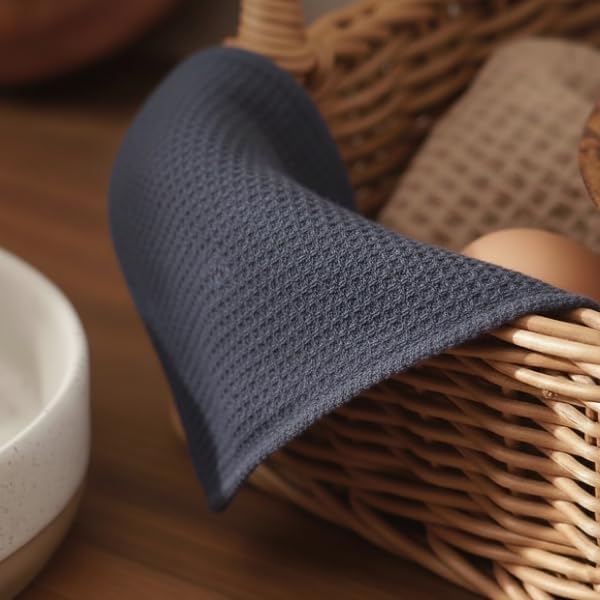 PurpleEssences Solid Kitchen Cloths, Dish Cloth 12x12 Set of 6