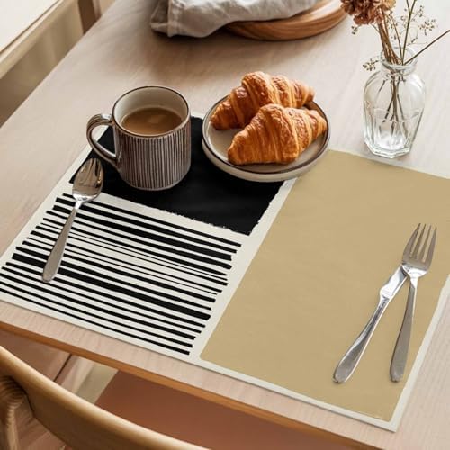 Placemats Set of 8, Beige Woven Placemat, Linen Place Mats for