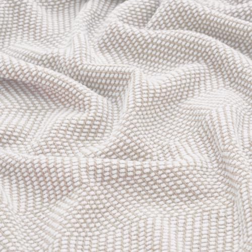 Chrisney Chenille Cotton Blanket, Soft Textured Herringbone Weave Bed