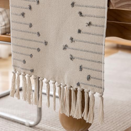 Joyfol Day Boho Table Runner, Farmhouse Stripe Cotton Table Runners