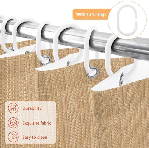 Sand Beige Shower Curtain, Stall Bathroom Curtains for Bathtub, Boho