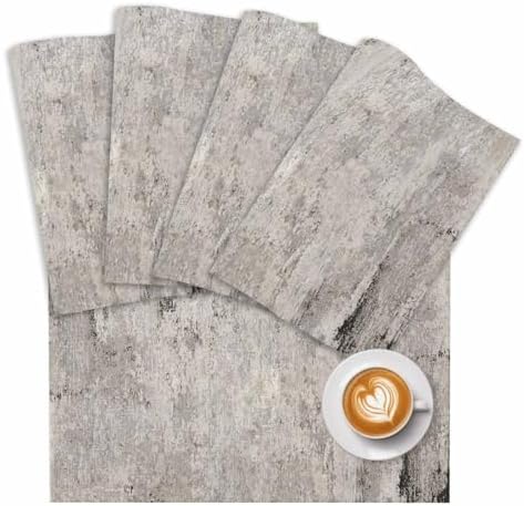 Vintage Grey Mottled Placemats Set of 8 Distressed Rough Surface Wall