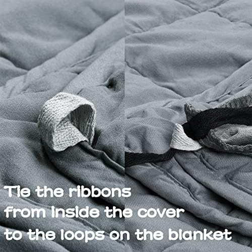 Weighted Blanket with 100% Cotton Cover, Breathable Comforter Heavy