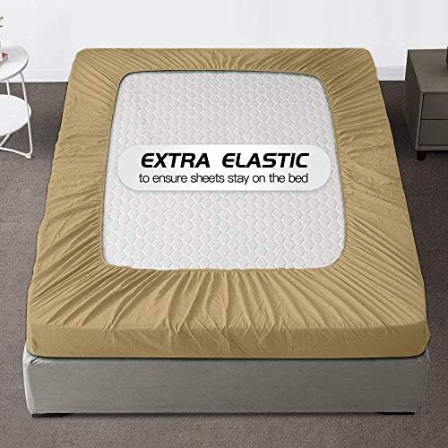 Twin XL Fitted Sheet Only - 39 x 80 Inches - Taupe Fitted Sheet with