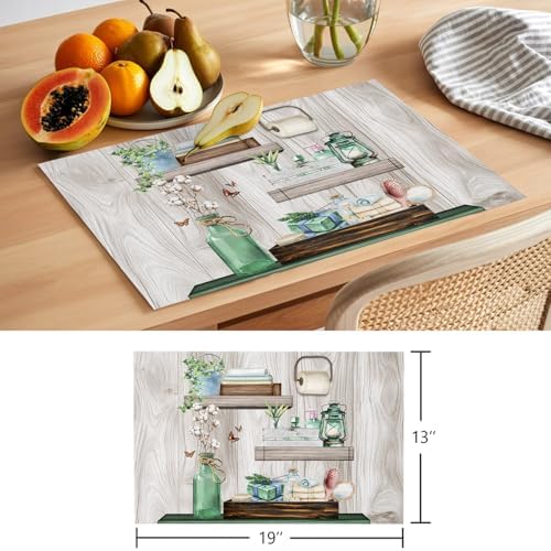 Cotton Linen Placemats for Dining Table Set of 8 Farmhouse Decorative