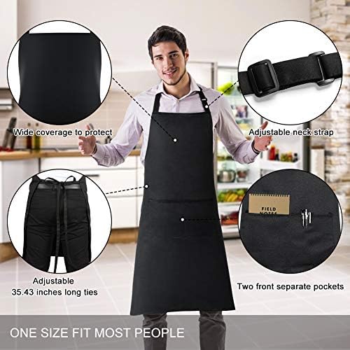 Jubatus 12 Pack Bib Aprons with 2 Pockets Cooking Chef Kitchen Apron