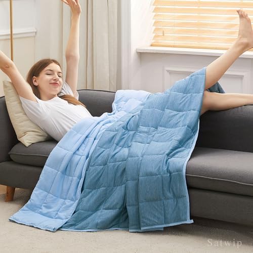 Satwip Weighted Blanket 10 pounds Twin Size, Cooling Weighted Blanket