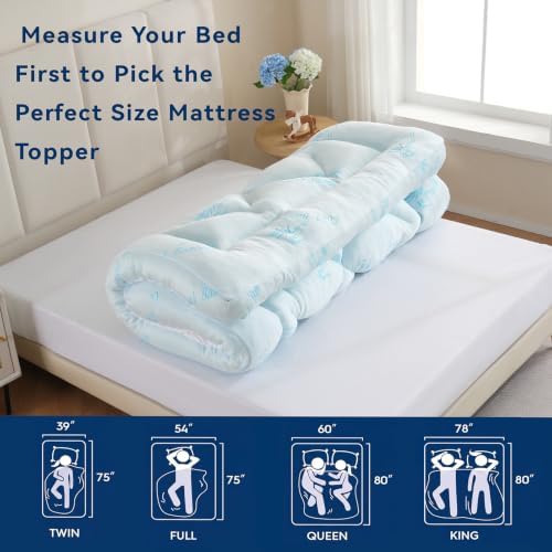 DOWNCOOL 5 Inch Cooling Queen Mattress Topper, Bamboo Viscose Air