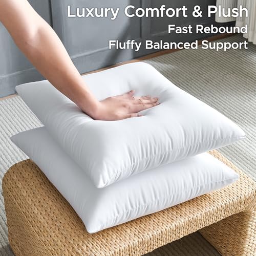 20 x 20 Throw Pillow Inserts Pack of 4 Large White Decorative Square
