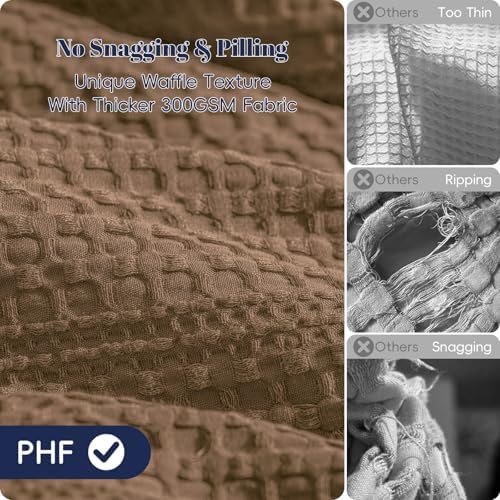PHF Ultra Soft Waffle Weave Duvet Cover King Size 3 Pieces - 3D