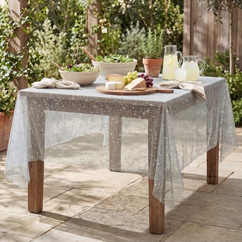 Horaldaily Grey Sliver Tablecloth 60x60 Inch Square