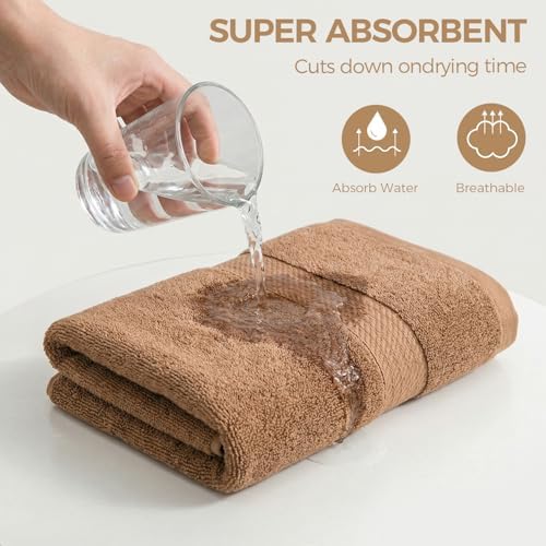 100% Cotton Hand Towel Set of 4, Oversized Ultra Soft Luxury Towels