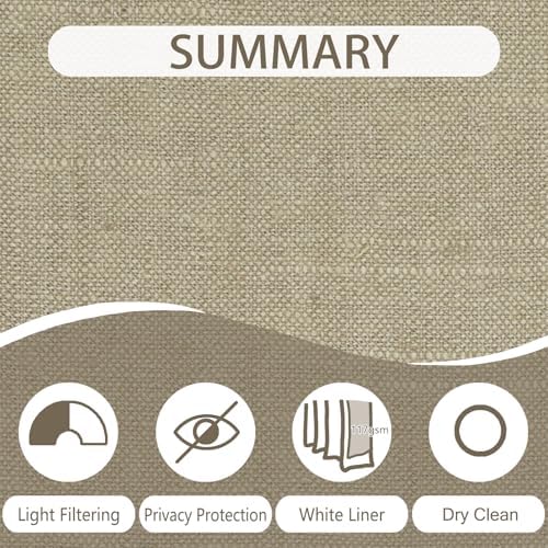 ChadMade Grommet Cotton Linen Light Filtering Drape 1 Panel