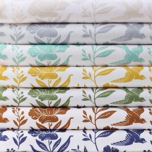 decorUhome Aqua Linen Print Floral Throw Pillow Covers 20x20 Set of 2