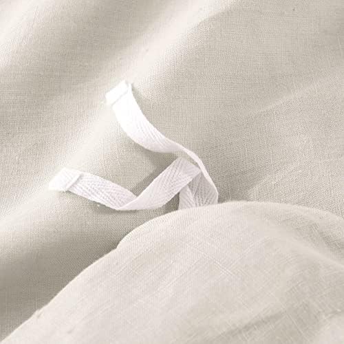 meadow park 100% Stone Washed Linen Duvet Cover Set 3 Pieces, King
