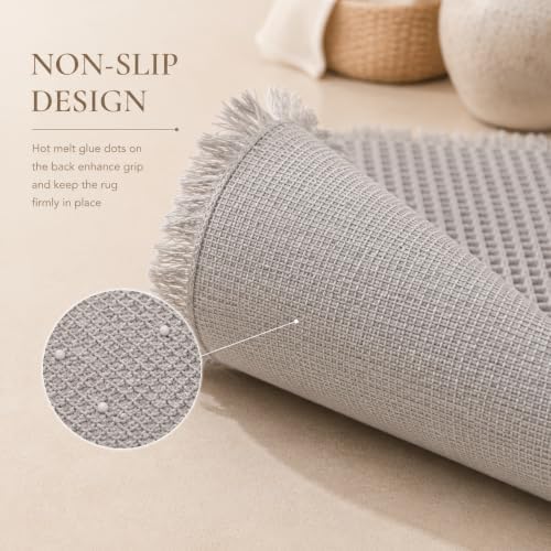 Waffle Bath mat, Non-Slip Water Absorbing Quick Dry Washable Bathroom