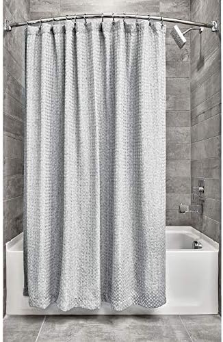 InterDesign Waffle Weave Fabric Shower Curtain, Luxury Hotel Style for