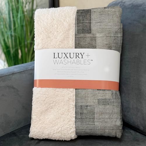 Addison Rugs ASB639 Taupe 50" x 70" Oversized Sherpa Throw Blanket