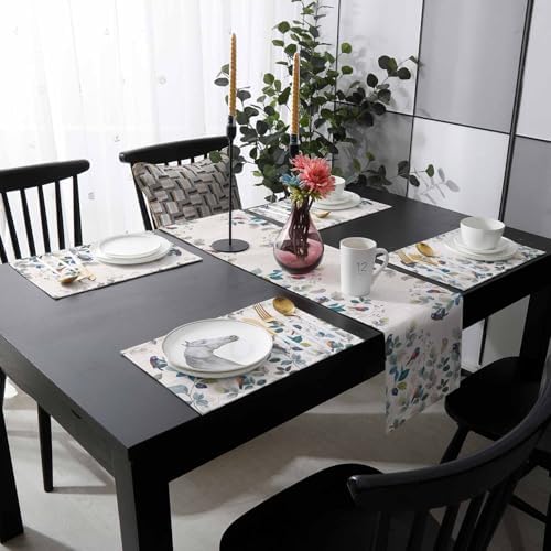 Farmhouse Plants Table Runner and Placemats Set of 4 Countrysid Ombre