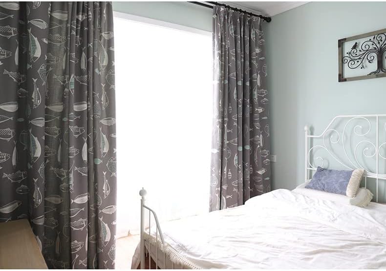80% Blackout Gray Curtains & Drapes for Bedroom - Farmhouse Curtains