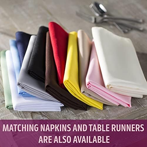 LA Linen Polyester Poplin Washable Rectangular Tablecloth, Stain and