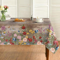 Horaldaily Spring Tablecloth 60 x 60 Inch Square Flowers Brown Wood