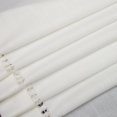 Grelucgo Handmade Hemstitched Natural Rectangle White Lace Table
