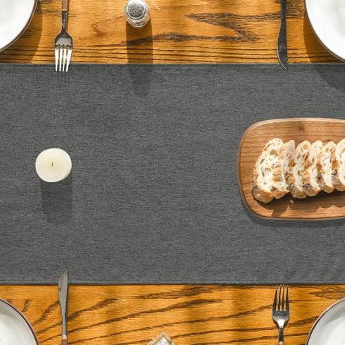 Artoid Mode Grey Table Runner, Seasonal Washable Kitchen Dining Table