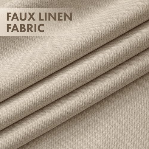 MIULEE 100% Blackout Linen Curtains for Bedroom 40W x 84L Oatmeal 2