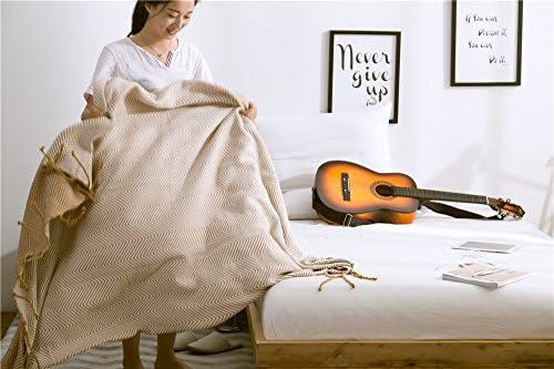 Home-organizer Tech 100-percent Cotton Cable Knitted Woven Soft Throw