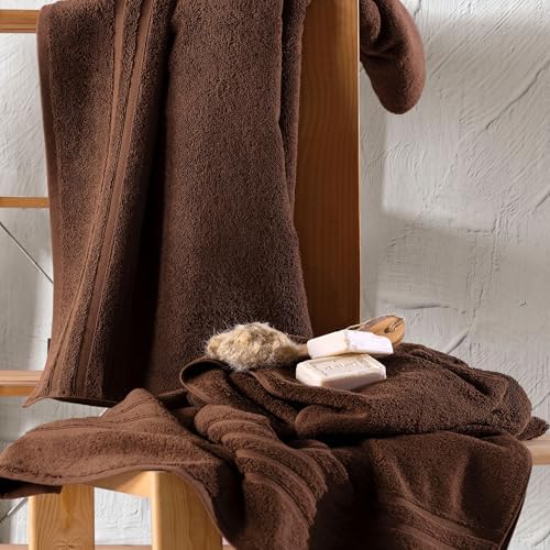 Hawmam Linen Bath Sheets Extra Large, Turkish Cotton, 2 Pack, Brown
