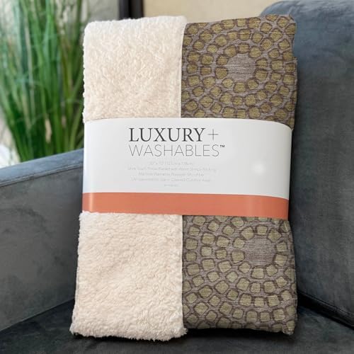 Addison Rugs ASB882 Taupe 50" x 70" Oversized Sherpa Throw Blanket