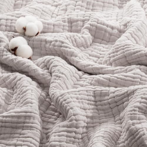 Exclusivo Mezcla 100% Cotton 6-Layer Muslin Blanket King Size, Light