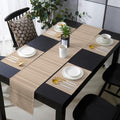 Beige Tan Table Runner and Placemats for Dining Table, Burlap Coffee