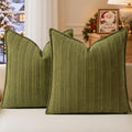 a moment Olive Green Designer Textured Throw Pillow Covers 22x22 Set