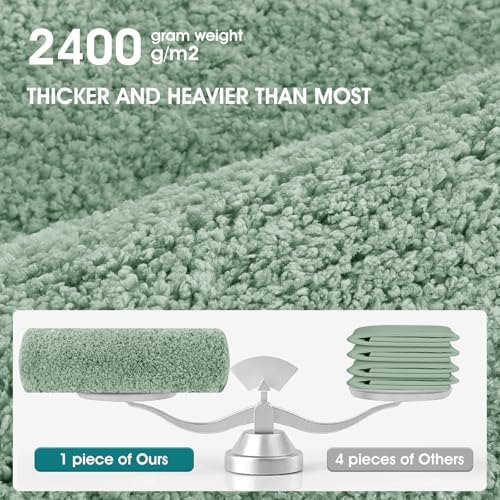 Microfiber Thick Bathroom Rugs Sets 3 Piece, Flurry Non Slip Bath Rug