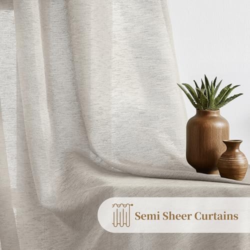 Light Gray Pinch Pleat Semi Sheer Curtains 40x84 Inch 2-Panel