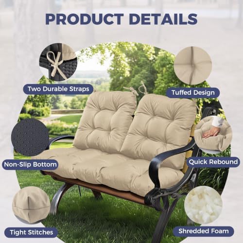 Wicker Chair Cushions of 3 Pieces, Waterproof Cushions for Patio
