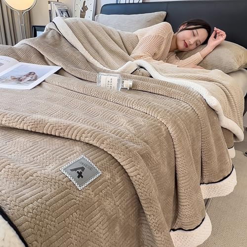 Sherpa Fleece Velvet Blanket,Home Fleece Throw,Super Soft Knitted