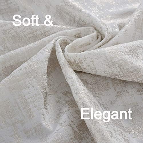 always4u White Soft Velvet Curtains 120 Inch Length Long Luxury