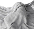 Cotton Blanket Queen Size for Summer Waffle Weave Thin Lightweight