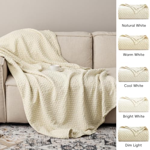 Stone Washed 100% Cotton Waffle Blanket Queen Size, Sand