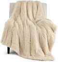 Bedsure Faux Fur Fluffy Sherpa Throw Blanket Couch Twin Beige 60"x80"